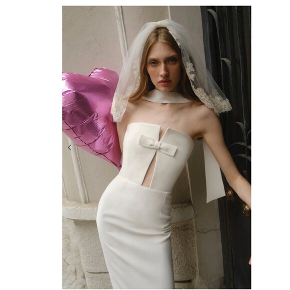 The New Arrivals Ilkyaz Ozel - Holly in Temple Tie-Neck Crepe Midi Dress XS/FR34 - Picture 6 of 9